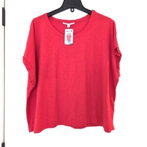 NWT Women's XL Seven 7 Muscle Tee Shirt Valarian Poppy Raw Seams